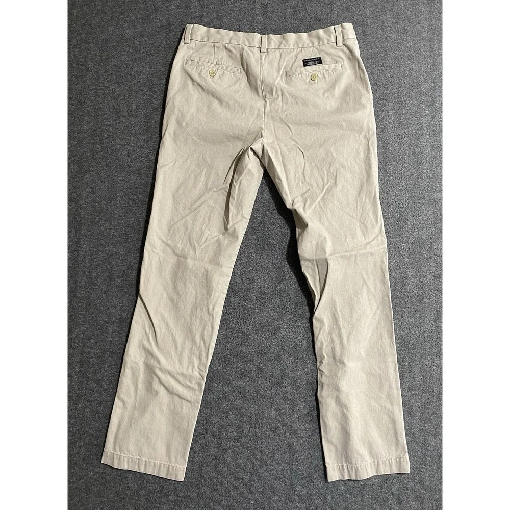 Banana Republic Aiden Chino Mens Pants Beige Casual 33x34 Straight Leg
